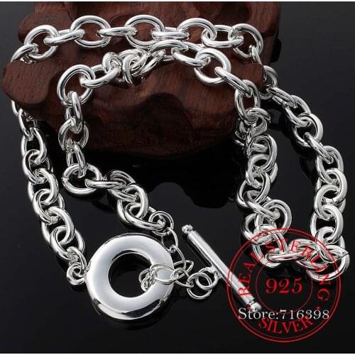 2020 Classic Simple Fine Silver TO Chain Necklaces Fine Men Jewelry 925 Sterling Silver Men Necklace Colar for Women Best Gift