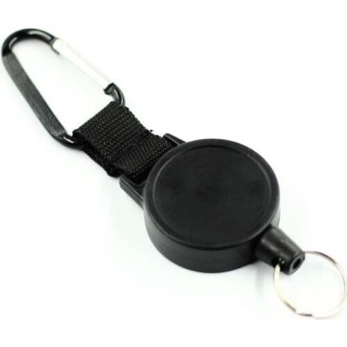 Durable Stainless Steel Wire Rope Retractable Pull Chain Reel ID Card Badge Holder Reel Recoil Belt Clip Whit Buckle