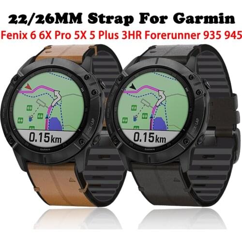 26mm 22mm Quick Fit Watchband For Garmin Fenix 6X 6X Pro 5X 3 3HR Leather Easyfit Wrist Band for Garmin Fenix 6 6 Pro 5 5 Plus