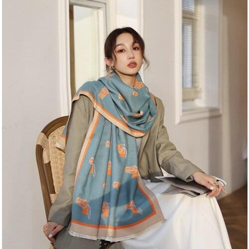 Winter Scarf Women Capas Y Ponchos Fashion Wild Long Double-Sided Imitation Cashmere Warm Shawl Cachecol Foulard