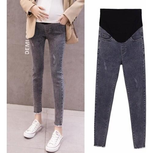 Lovely Trousers for Pregnant Women Spring Summer Clothing Maternity Clothes Elastic Soft Maternity Jeans Skinny Pants