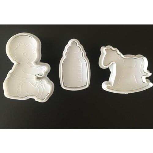 Candy Cake Baking DIY Cookie Tool Baby Wooden Baby Bottle Molding 3-piece Set Manufacturer Direct Marketing A162