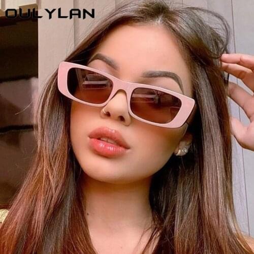 Oulylan New Vintage Small Square Sunglasses Men Women Fashion Brand Designer Colorful Retro Sun Glasses Female Shades UV400