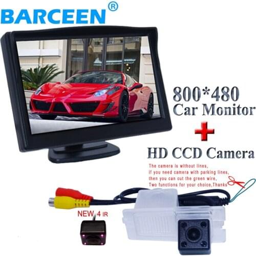 Special car rear view camera 4 led night vision with 5" car display monitor apply for SsangYong Actyon Korando Rexton