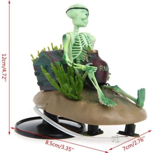 Drunk Skeleton Fish Tank Ornament Aquarium Air-operated Landscape Decoration New