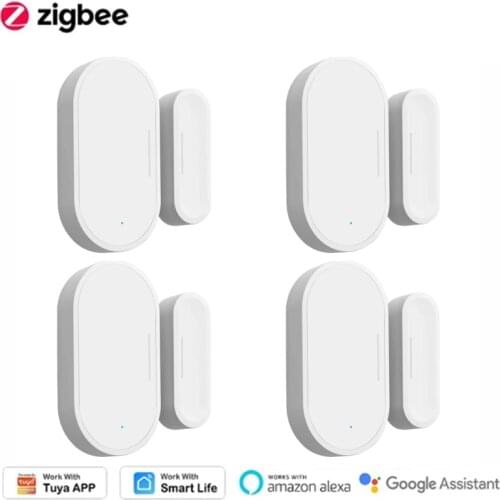 ZigBee Smart Door Window Sensor Home Security,SmartLife Tuya APP Remote Control,Alexa Google Home Voice Contorl, Hub Required
