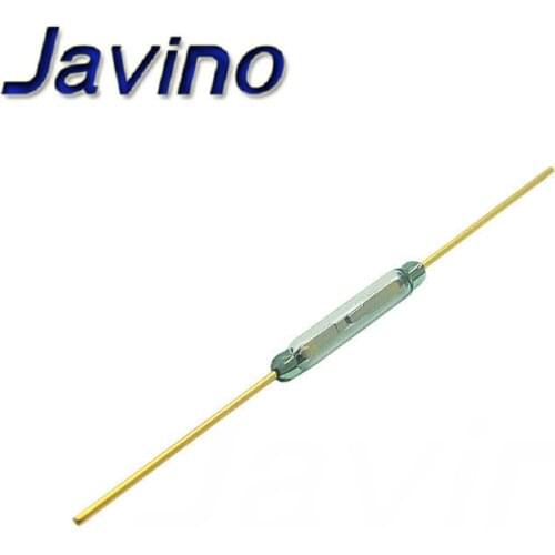 10PCT Reed Switch 2 *14mm Magnetic Control Switch Green Glass Reed Switches Glass Normally Open Contact For Sensors MKA14103