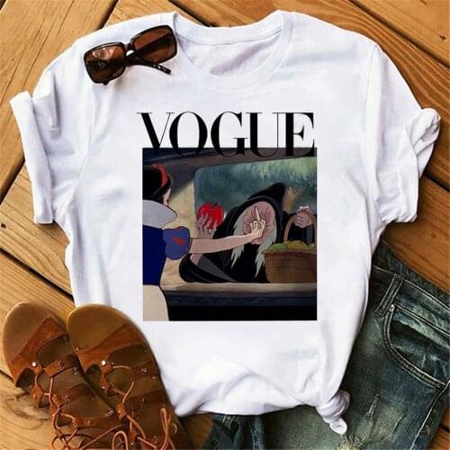 Disney Women T-shirts Hag Princess Print Fashion Tops Tees Short Sleeve Summer O-neck Graphic T-shirts Office Lady Female Tshirt