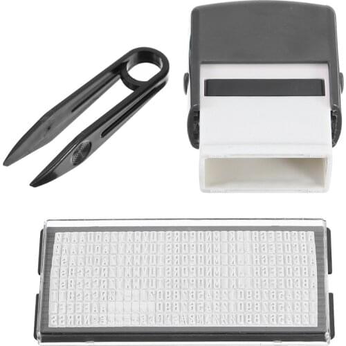 1Set DIY Rubber Stamp Kit Security Cover Eliminator Seal Portable Business Address Garage Name Stamp Parts