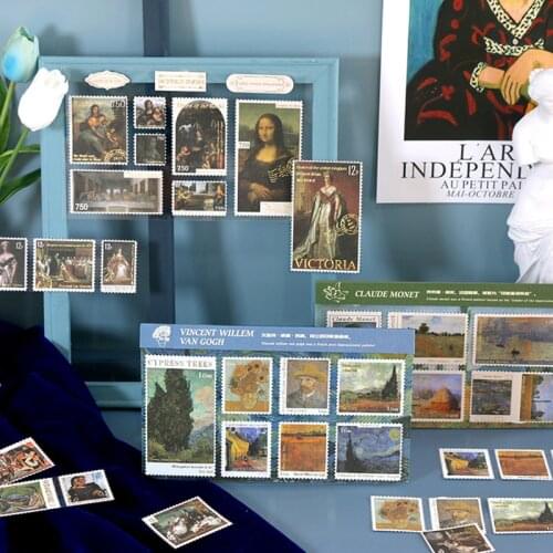 1sheet Vintage Golden European stamps Journal Decorative Washi Stickers Scrapbooking Stick Label Diary Album Stickers