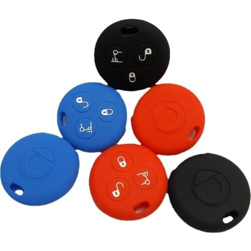 1PC Car Key Accessory Rubber Silicone Key Case For MERCEDE S BENZ Smart City Roadster FORTWO Key Holder 3 Button