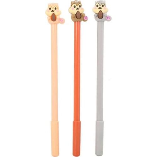 1pc Kawaii Little Squirrel Silicone Head Gel Pens Office School Supplies Korea Stationery Water-based Signature Cartoon Cool Pen