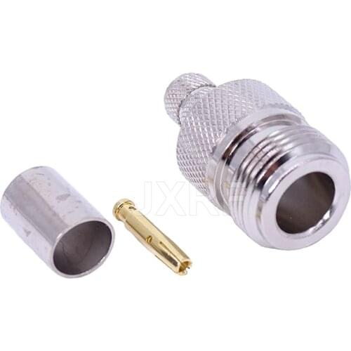 N Female Crimp for 50-5 RG6 5D-FB LMR300 cable RF Coaxial Connector Free shipping