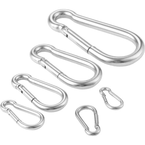 1PC Heavy Duty Marine Hardware Stainless Steel 316 Carabiner Spring Snap Hook Loop Clip Keychain M4 M5 M6 M8 M10 M12 Boat Diving