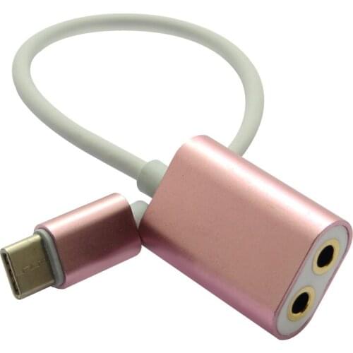 24CM Type C to 3.5mm Audio Headphone Stereo Connector USB-C Audio Microphone Female Adapter