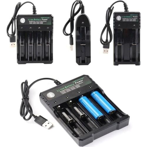 3.7 V 18650 Charger Lithium Ion Battery USB Independent Charging Portable 18350 16340 14500 Battery Charger