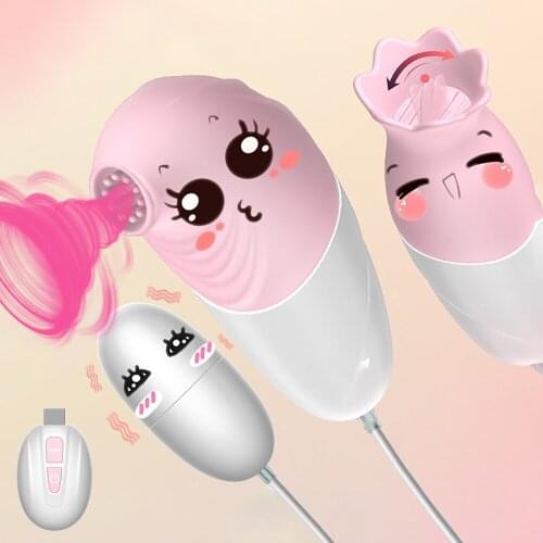3 in 1 Nipple Sucker Vibrator Clitoris Stimulator Female Masturbation Sex Toys for Women Tongue Lick/Suck/jumping eggs