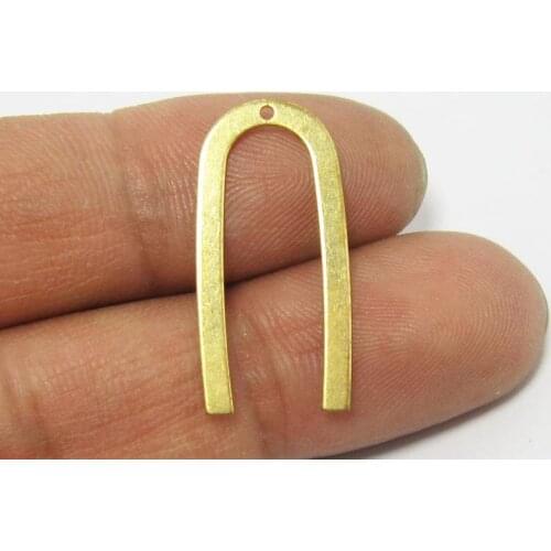 Brass charms 27x12.5x0.5mm Raw brass U shaped earrings findings pendant -30pcs R738