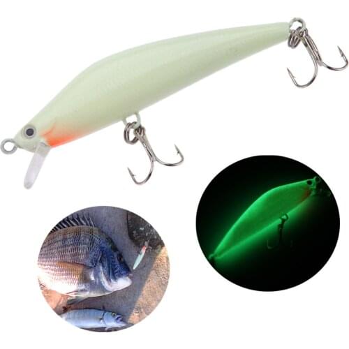 Lixada Luminous Fishing Lure 3D Night Bait Minnow Lure Hard Bait Fish Triangle Hook Artificial Fish Wobblers Tackle Accessories