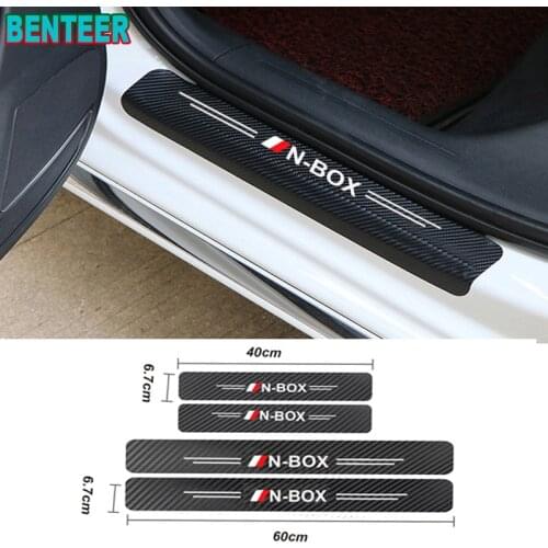 4pcs/lot NEW Carbon Fiber Car Door Sills Protector Stickers For Honda N-BOX car Accessories