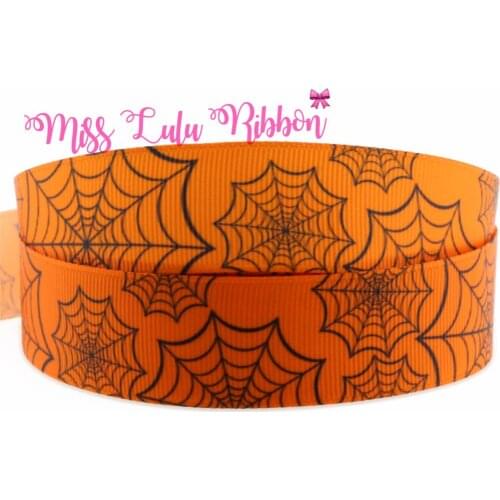 6mm-75mm Happy Halloween Printed Grosgrain/Elastic Ribbon 22mm 38mm Hair Clip DIY handmade hair accessories hair bow 50 Yards