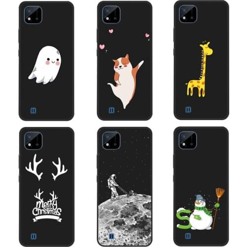Case For Realme C20 Phone Case Back Cover With Black Softness Silicone Bumper