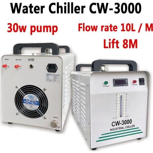 CW-3000 Industrial Water Chiller For CNC Spindle 30W Laser Cutting Machine CO2 Laser Tube Cooling Equipment Parts 110V/220V