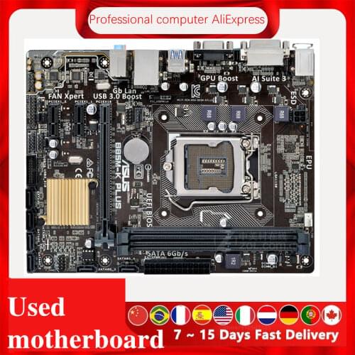 For Asus B85M-K PLUS Desktop Motherboard B85 LGA 1150 For Core i7 i5 i3 SATA3 USB3.0 Original Used Mainboard