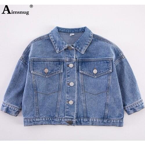 Children Long Sleeve Demin Jacket Boys Autumn Fashion Blue Demin Outerwear Kids Clothing 2021 Single-breasted Tops Streetwear