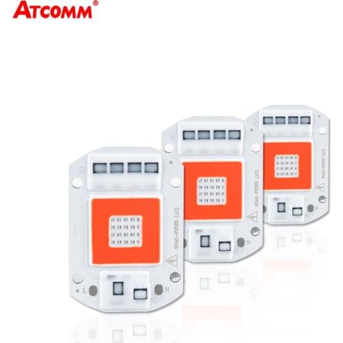 Full Spectrum LED Phyto Grow Lights 20W 30W 50W 110V 220V Smart IC High Power COB LED Phyto Chip Red&Blue Light Updated Version