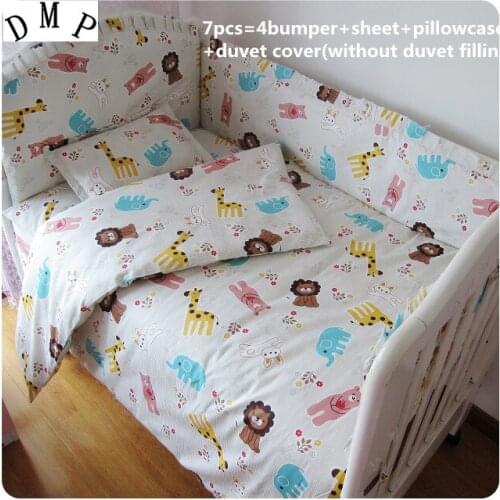 6/7PCS Baby bedding set character juego de cuna bed around,Duvet Cover, pillow sheet ,120*60/120*70cm