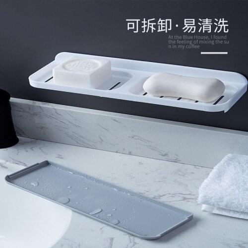 Creative large wall-mounted double drawer soap box with no hole creative household toilet soap box for drainage