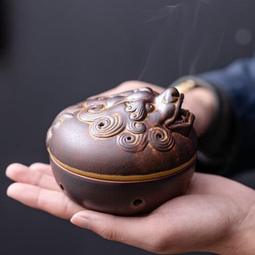 Small Incense Burner Bowl Arabic Style Ceramic Modern Aroma Burner Candle Aroma Incense Sticks Encensoir Home Decoration BK50XX