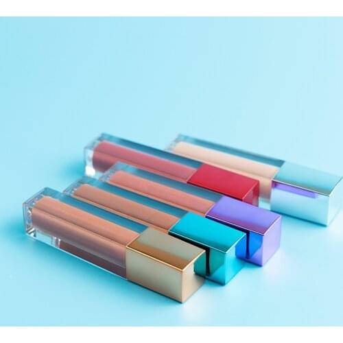 Multi-color Optional Lipgloss Private Label Red Matte Liquid Lipstick Metallic Cap Selected No Label Lip Gloss Glitter Wholesale