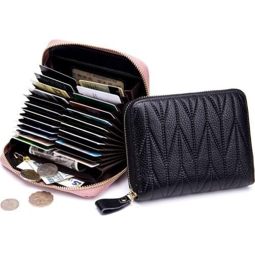 Fashion women wallets genuine leather short zipper wallet cowhide leather purse credit card bag multi colors