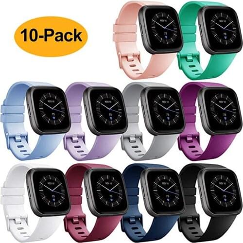 Soft Silicone Secure Adjustable Band For Original Fitbit Versa 2/Versa Lite Band Wristband Strap Bracelet Fit Bit Watch Straps