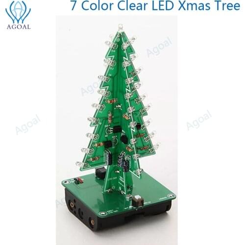 3D Christmas Tree DIY Kits 7 Color Light Flash LED Circuit Christmas Trees Xmas LED Colorful LED kit