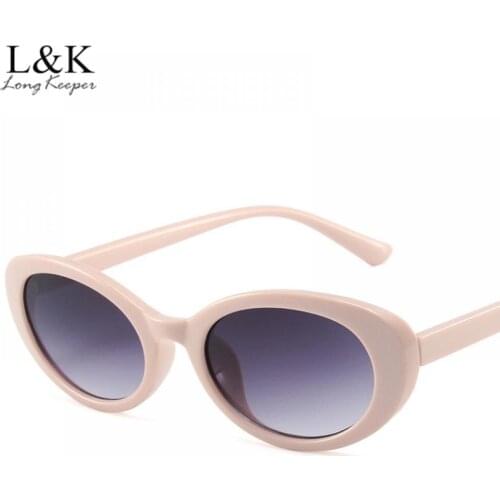 LongKeeper Retro Small Oval Sunglasses Women Men Brand Designer Fashion Sun Glasses Female Green Pink UV400 Eyewear Oculos