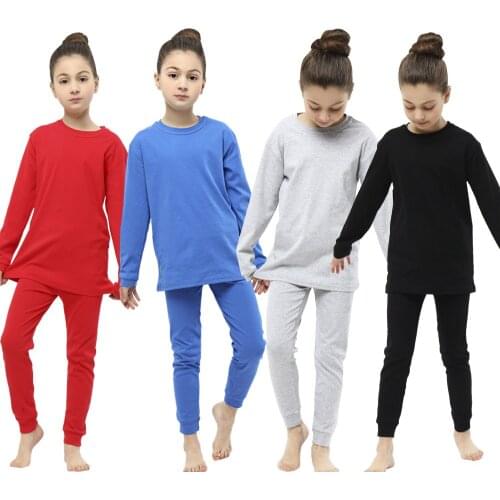 14 Colors Solid Black Pajamas For Girls Kids Casual Sleepwear Children Pure Color Clothing Sets Top Pants Pyjamas For Baby Boys