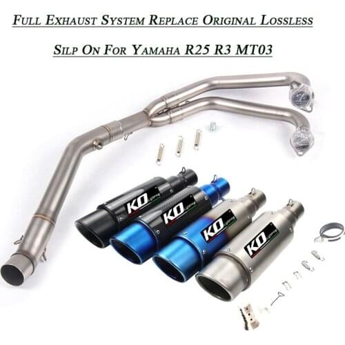 Front Middle Link Pipe Connect Exhaust Muffler Tube Set System Replace Original Lossless Silencer Silp on For Yamaha R25 R3 MT03