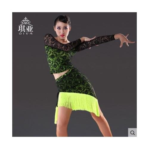 Latin Dance Dress Women Black Ballroom Tango Dance Skirt Girls tanzrock latein salsa vestiti da ballo robe de danse latine femme