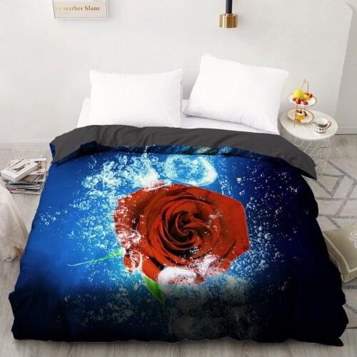 3D Duvet Cover Custom 210x210 245x210 Comforter/Quilt/Blanket case Twin Full Queen Bedding For Wedding Flower Drop Ship