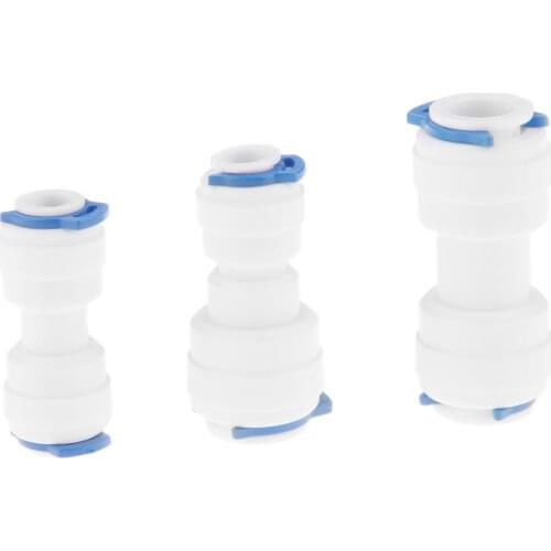5Pcs 1/4" 3/8" OD Straight Equal Union Fitting Connection for Water Filters / RO System Quick Fitting Reverse Osmosis Connector