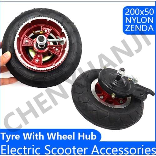 ZENDA 200x50 Electric Scooter Tyre 200x50 Wheels With Drive Gear Aluminium Alloy 8 inch Wheel Tire With Wheel Hub