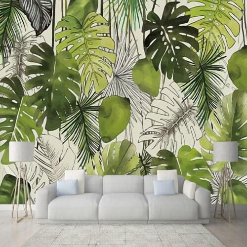 Modern Simple 3D Banana Leaf Mural Wallpaper Living Room Restaurant Cafe Background Wall Covering Home Decor Papel De Parede 3