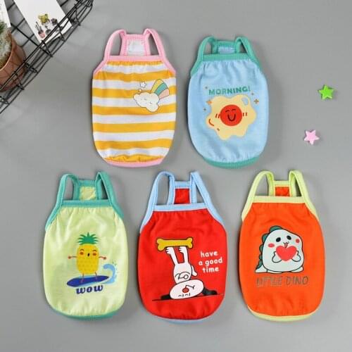 Summer Pet Dog Clothes Cotton T-shirt Vest Print Small Dogs Puppy Yorkshire Corgi Shih Tzu Pomeranian Poodle Shirts Clothing New