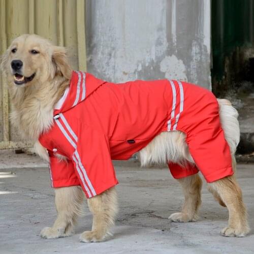 Raincoat For Dogs Waterproof Dog Coat Reflective Dog Raincoat Clothes For Large Dogs Labrador 3XL-7XL 4 Colors