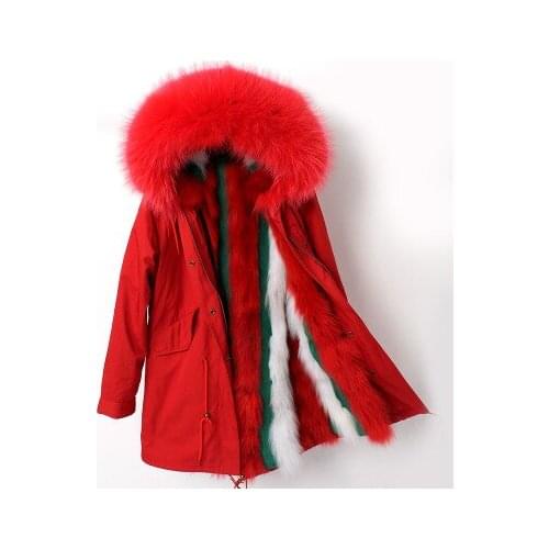 Top brand Winter Genuine New Fox Fur Liner Parkas high quality