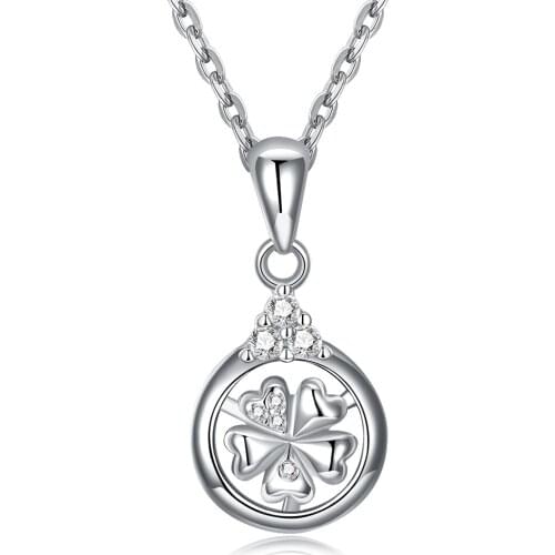 ZEMIOR 925 Sterling Silver Pendant Necklace For Women Heart Shaped Flowers Austria Crystal Necklace Party Fine Jewelry New