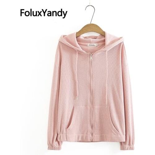 Autumn Casual Women Jacket Plus Size Coats Outerwear Loose Long Sleeve Hooded Jacket 3XL KKFY5675